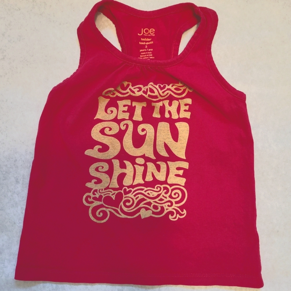 "Let the Sun Shine" dark pink tank top